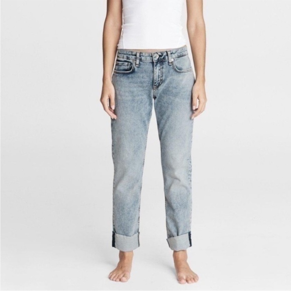 Rag & Bone Dre Low-Rise Boyfriend Nora
Relaxed‎ Fit Loopback Acid Indigo Size 27